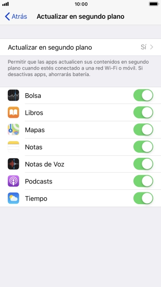 Pulsa Actualizar en segundo plano.