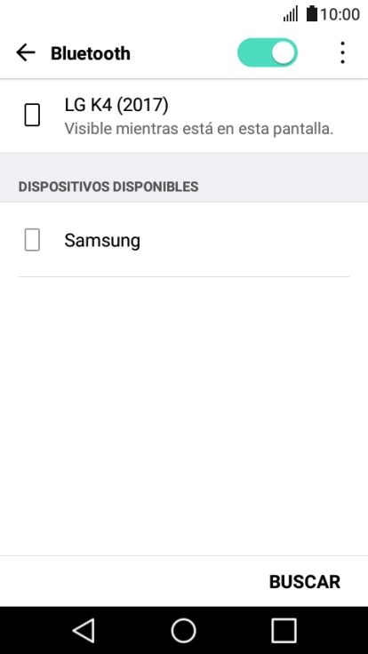 Pulsa el dispositivo Bluetooth deseado y sigue las indicaciones de la pantalla para vincular el dispositivo al teléfono. Pulsa el dispositivo Bluetooth deseado y sigue las indicaciones de la pantalla para vincular el dispositivo al teléfono.