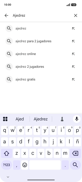 Introduce el nombre del tema o de la app y pulsa el icono de búsqueda. Introduce el nombre del tema o de la app y pulsa el icono de búsqueda.