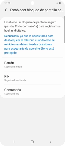 Pulsa el código de seguridad deseado y sigue las indicaciones de la pantalla para crear un código de seguridad del teléfono adicional. Pulsa el código de seguridad deseado y sigue las indicaciones de la pantalla para crear un código de seguridad del teléfono adicional.