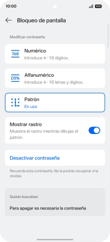 Pulsa Desactivar contraseña. Pulsa Desactivar contraseña.