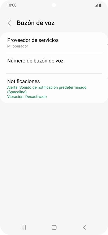 Pulsa Número de buzón de voz. Pulsa Número de buzón de voz.