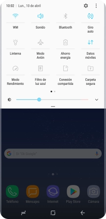 Pulsa el icono de modo de avión para activar o desactivar la función. Pulsa el icono de modo de avión para activar o desactivar la función.