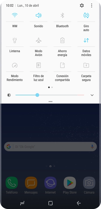 Pulsa el icono de modo de avión para activar o desactivar la función. Pulsa el icono de modo de avión para activar o desactivar la función.