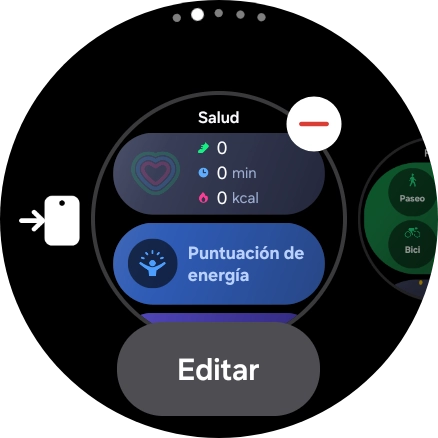 Pulsa el icono de eliminar widgets. Pulsa el icono de eliminar widgets.