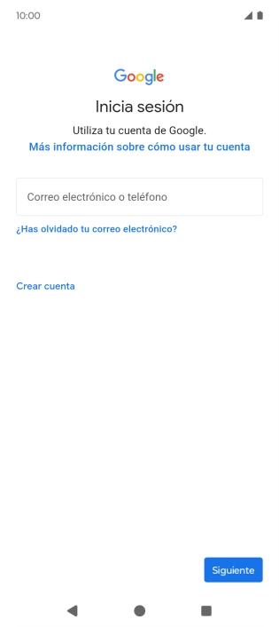 Si no tienes una cuenta de Google, pulsa Crear cuenta y sigue las indicaciones de la pantalla para ver cómo crear una cuenta nueva.