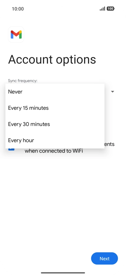 Press the required setting.