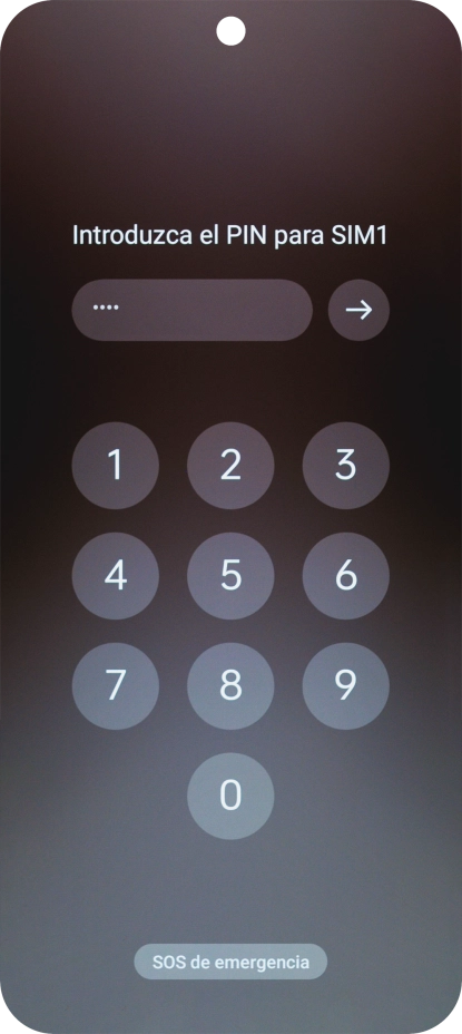 Si lo solicita el teléfono, introduce el código PIN y pulsa la flecha hacia la derecha.