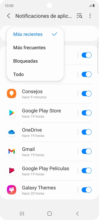 Pulsa el ajuste deseado. Pulsa el ajuste deseado.