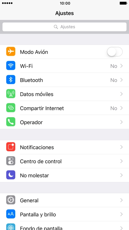 Pulsa Compartir Internet.