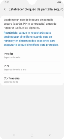 Pulsa el código de seguridad deseado y sigue las indicaciones de la pantalla para crear un código de seguridad del teléfono adicional. Pulsa el código de seguridad deseado y sigue las indicaciones de la pantalla para crear un código de seguridad del teléfono adicional.
