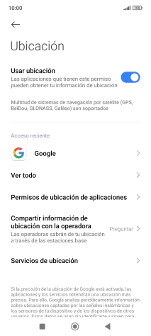 Pulsa Permisos de ubicación de aplicaciones. Pulsa Permisos de ubicación de aplicaciones.