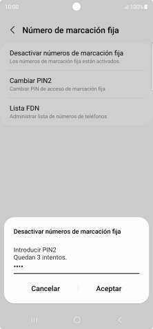 Introduce el código PIN2 y pulsa Aceptar. Introduce el código PIN2 y pulsa Aceptar.