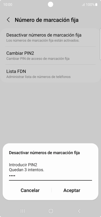 Introduce el código PIN2 y pulsa Aceptar. Introduce el código PIN2 y pulsa Aceptar.
