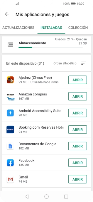 Pulsa la app deseada.