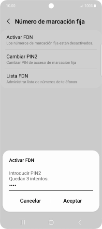 Introduce el código PIN2 y pulsa Aceptar. Introduce el código PIN2 y pulsa Aceptar.