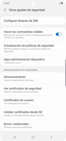 Pulsa Configurar bloqueo de SIM. Pulsa Configurar bloqueo de SIM.