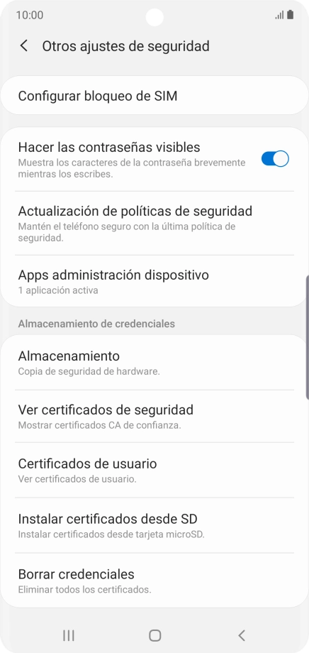 Pulsa Configurar bloqueo de SIM. Pulsa Configurar bloqueo de SIM.