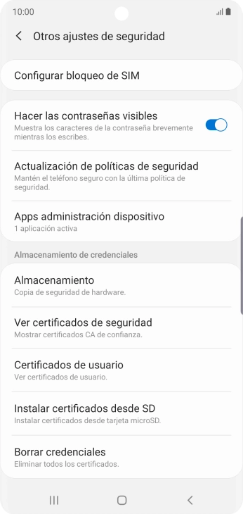 Pulsa Configurar bloqueo de SIM. Pulsa Configurar bloqueo de SIM.