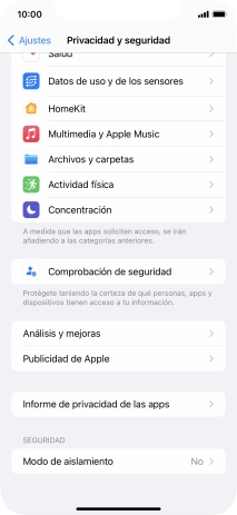Pulsa Informe de privacidad de las apps. Pulsa Informe de privacidad de las apps.