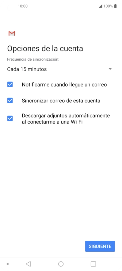 Si aparece en la pantalla esta imagen, tu cuenta de correo electrónico ha sido reconocida y configurada automáticamente. Sigue las indicaciones de la pantalla para introducir más información y terminar la configuración. Si aparece en la pantalla esta imagen, tu cuenta de correo electrónico ha sido reconocida y configurada automáticamente. Sigue las indicaciones de la pantalla para introducir más información y terminar la configuración.