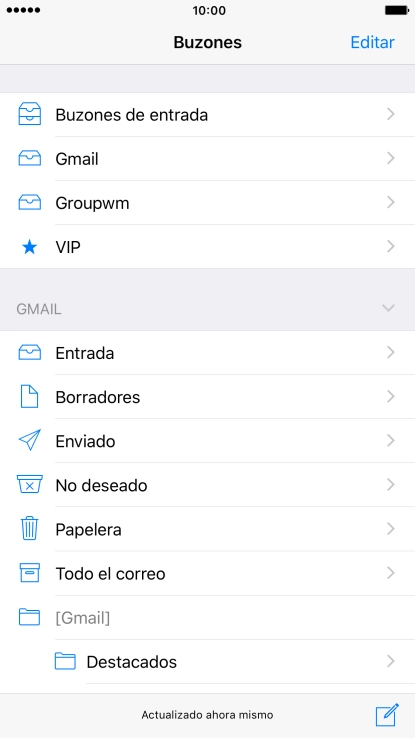 Pulsa la cuenta de correo electrónico deseada. Pulsa la cuenta de correo electrónico deseada.