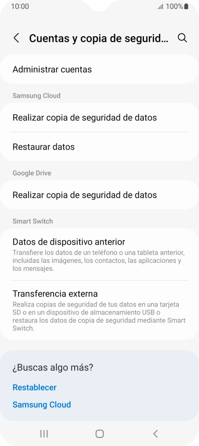 Pulsa Administrar cuentas. Pulsa Administrar cuentas.