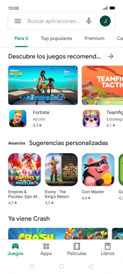 Desliza el dedo hacia la derecha desde la parte izquierda de la pantalla.