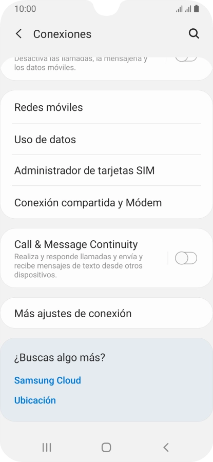 Pulsa Conexión compartida y Módem. Pulsa Conexión compartida y Módem.