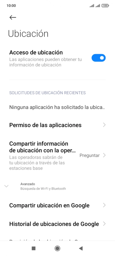 Pulsa Permiso de las aplicaciones. Pulsa Permiso de las aplicaciones.