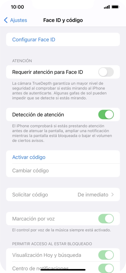 Pulsa Configurar Face ID. Pulsa Configurar Face ID.