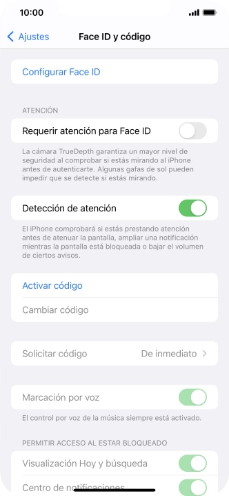 Pulsa Configurar Face ID. Pulsa Configurar Face ID.