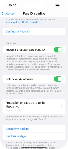 Pulsa Desactivar código e introduce el código de seguridad. Pulsa Desactivar código e introduce el código de seguridad.