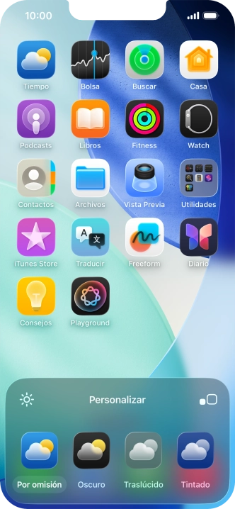 Pulsa el ajuste deseado para seleccionar el tamaño de los iconos de las apps en la pantalla de inicio. Pulsa el ajuste deseado para seleccionar el tamaño de los iconos de las apps en la pantalla de inicio.