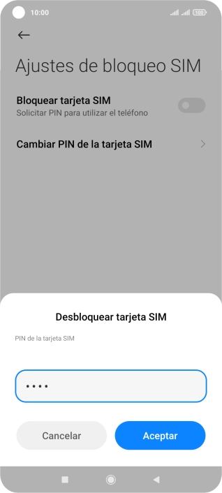 Introduce tu código PIN y pulsa Aceptar. Introduce tu código PIN y pulsa Aceptar.