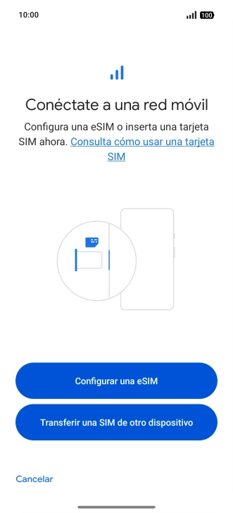 Pulsa Configurar una eSIM. Pulsa Configurar una eSIM.