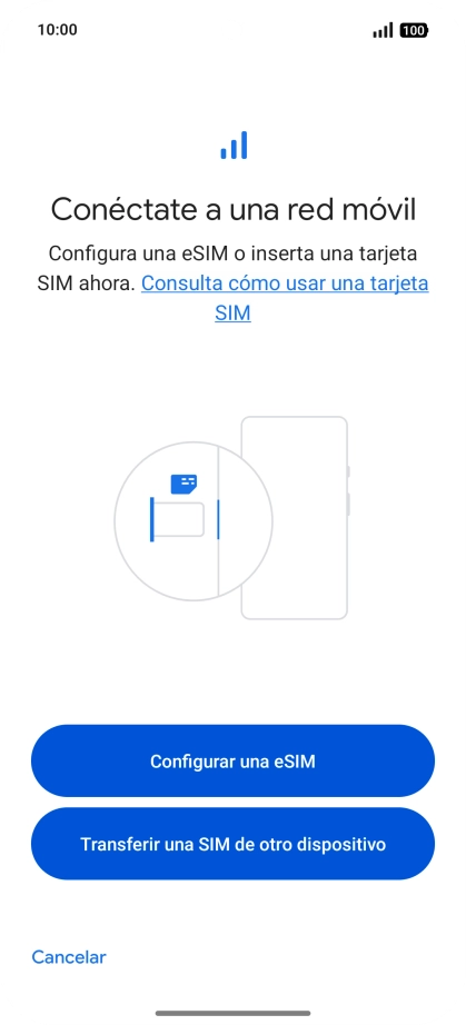 Pulsa Configurar una eSIM. Pulsa Configurar una eSIM.