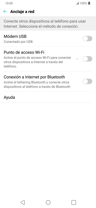 Pulsa Punto de acceso Wi-Fi. Pulsa Punto de acceso Wi-Fi.