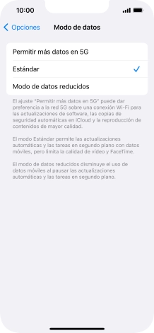 Pulsa el ajuste deseado. Pulsa el ajuste deseado.