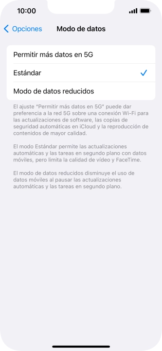 Pulsa el ajuste deseado. Pulsa el ajuste deseado.