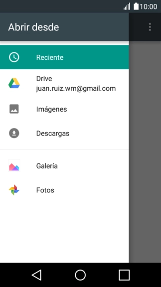 Pulsa Imágenes y desplázate a la carpeta deseada. Pulsa Imágenes y desplázate a la carpeta deseada.