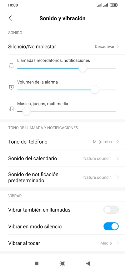 Pulsa Tono del teléfono. Pulsa Tono del teléfono.
