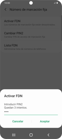 Introduce el código PIN2 y pulsa Aceptar. Introduce el código PIN2 y pulsa Aceptar.