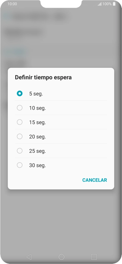 Si desvías las llamadas perdidas, tendrás que seleccionar un retardo para el desvío. Pulsa el retardo deseado y sigue las indicaciones de la pantalla para seleccionar el retardo deseado del desvío.