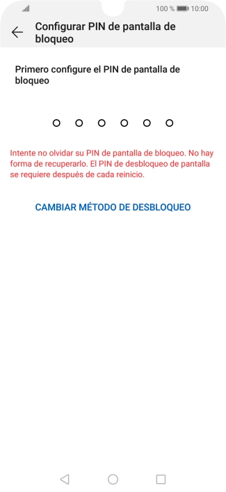 Pulsa CAMBIAR MÉTODO DE DESBLOQUEO. Pulsa CAMBIAR MÉTODO DE DESBLOQUEO.