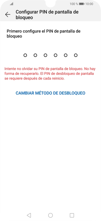 Pulsa CAMBIAR MÉTODO DE DESBLOQUEO. Pulsa CAMBIAR MÉTODO DE DESBLOQUEO.