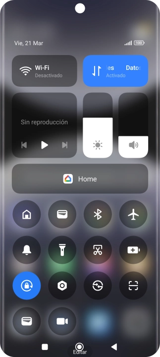Pulsa el icono de modo de ahorro de energía para activar o desactivar la función.