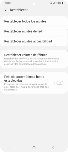 Pulsa Restablecer valores de fábrica. Pulsa Restablecer valores de fábrica.