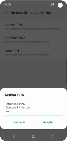 Introduce el código PIN2 y pulsa Aceptar. Introduce el código PIN2 y pulsa Aceptar.
