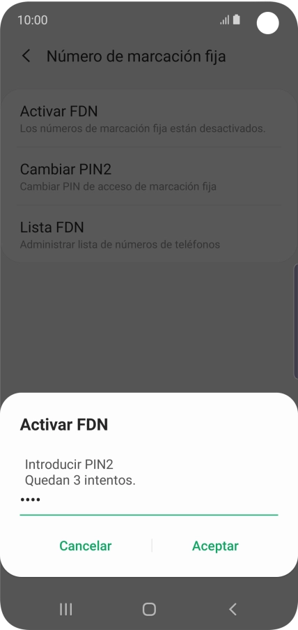 Introduce el código PIN2 y pulsa Aceptar. Introduce el código PIN2 y pulsa Aceptar.
